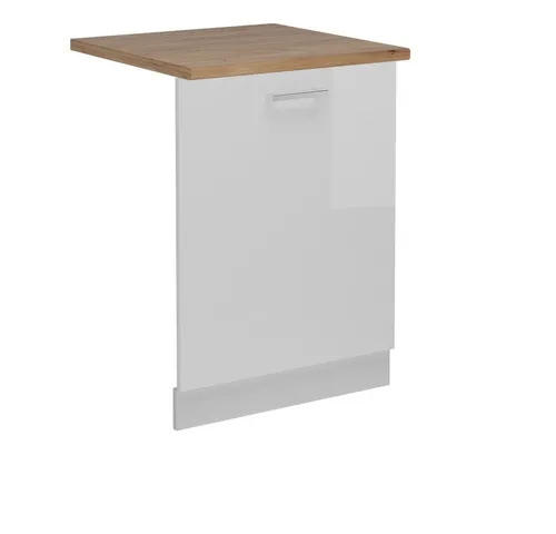 Vicco Frontblende R-Line, Weiß Hochglanz, 60 cm - Sockelblende für Geschirrspüler, elegantes Design in Weiß Hochglanz, verleiht Ihrer Küche eine moderne Note und ermöglicht individuelle Anpassungen.