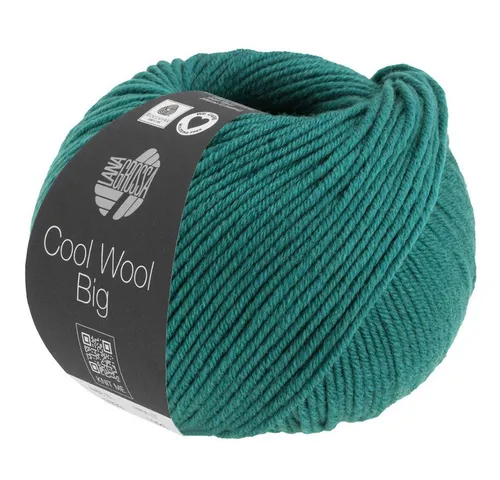 LANA GROSSA Cool Wool Big Melange 1612 petrol meliert Häkelwolle, 120 m