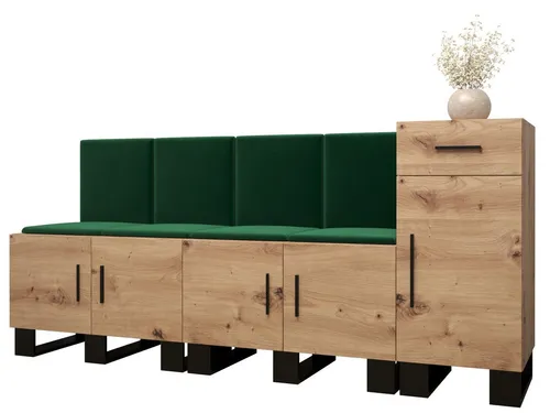 ABIKS MÖBEL Garderoben-Set ARTIN Set 17 - Drohnen-Garderobe im modernen Industriell Design mit gepolsterten Paneelen, ideal für stilvolle Flure und optimalen Stauraum.
