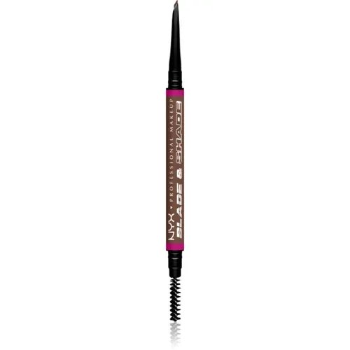 NYX Professional Makeup Blade & Shade Augenbrauenstift mit Bürste Farbton 08 Chocolate g
