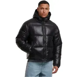 Urban Classics Herren Winterjacke Shiny Puffer Jacket, glänzende Steppjacke mit Reißverschluss, warme Daunenjacke mit Kapuze, Größen S - 5XL