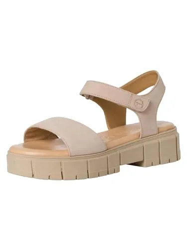 Tamaris Sandalette 1-28246-42 375 normal - Wanderschuhe mit 4 cm Blockabsatz, hochwertigem Leder und TOUCH-IT-Technologie für optimalen Tragekomfort. Ideal für lange Spaziergänge und einfaches An- und Ausziehen dank Klettverschluss.