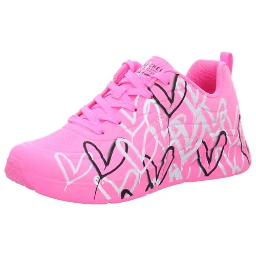 Skechers Uno Lite Heart Of Hearts Pink HTPK EU 37 - Sneaker mit lässigem Design und hohem Tragekomfort, ideal für Streetstyle-Looks und den Alltag. Perfekte Kombination aus Synthetik-Obermaterial und leichter EVA-Sohle.