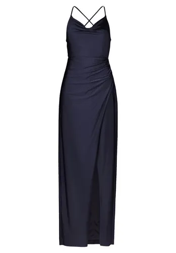 V.M. Abendkleid mit Wasserfall-Ausschnitt in Marine, Größe 32 - Elegantes Maxikleid mit Wasserfall-Ausschnitt und feinen Spaghettiträgern, ideal für festliche Anlässe. Der weich fließende Material-Mix sorgt für eine traumhafte Silhouette und hohen Tragekomfort.