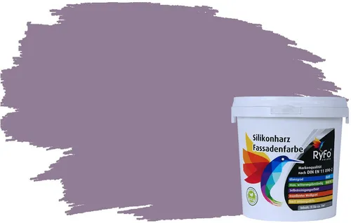 RyFo Colors Silikonharz Fassadenfarbe in Violettönen - Wasserabweisende und UV-beständige Fassadenfarbe mit Lotuseffekt. Ideal für Neubau und Renovierung, sorgt für langanhaltenden Schutz und ist leicht zu verarbeiten.