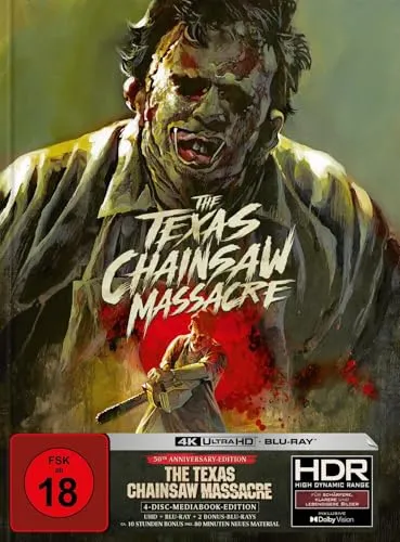 4K Mediabook THE TEXAS CHAINSAW MASSACRE Cover A - Horror-Klassiker in limitierter Auflage, 4K UHD Blu-ray für ein atemberaubendes Seherlebnis, ideal für Sammler und Fans des Genres.