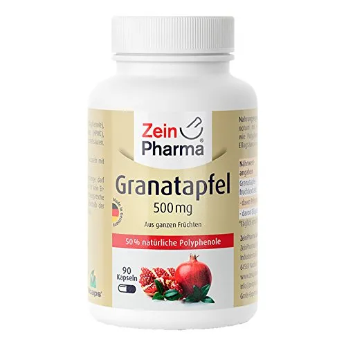 Granatapfel Kapseln 500mg - 90 ST - Arzneimittel: Vegane Nahrungsergänzung mit 750mg Polyphenolen pro Tagesdosis, unterstützt die Gesundheit und ist ideal für eine antioxidative Ernährung.