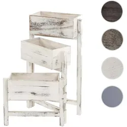 Pflanzregal T275, Standregal Blumenständer Pflanzkasten, 65x108x15cm, Holz Shabby-Look Vintage ~ weiß