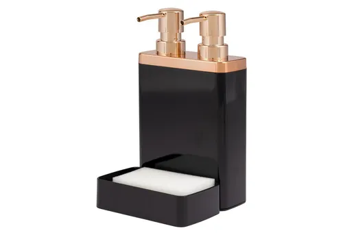 bremermann Spülmittelspender mit Schwammhalter, rosegold, (Stück, 1-tlg), mit zwei Füllkammern