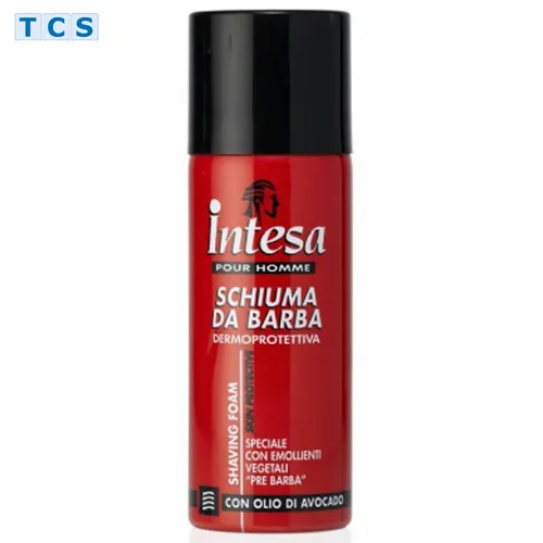 INTESA Pour Homme Schiuma da Barba, Rasierschaum mit Avocado, 50ml Mini Reisegr.