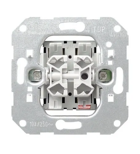 Gira 10 AX 250V Wippschalter-Einsatz (0105 00) - Schalter für Elektronik, elegant in Edelstahl, ideal für modernes Wohnen mit einfacher An/Aus-Bedienung