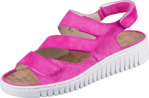 Waldläufer Komfort Sandalen H-Willow Damen 31373833323730 Pink 39 EU - Wanderschuhe für Damen, luftige und bequeme Sandalen aus Veloursleder mit Klettverschluss, ideal für warme Sommertage und stilvolle Anlässe.