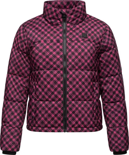 Ragwear Serah Print wasserdichte Winter Steppjacke mit Hahnentritt Muster