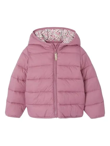 Vertbaudet Mädchen Light-Steppjacke mit Kapuze, Recycling-Polyester altrosa 128