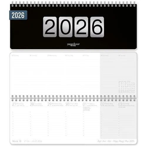 Häfft® Internationaler Wochen-Tischkalender 2026 quer 