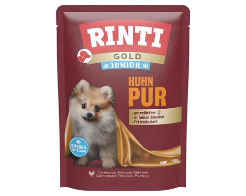 Rinti Gold Pouchbeutel Junior Huhn Pur 100 g - 10 Stück, für: Hund