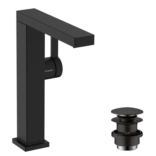 Hansgrohe Fine Tecturis E Waschtischarmatur - Elegante Waschtischarmatur in mattschwarz, mit ComfortZone 210 für maximalen Komfort und CoolStart-Funktion für effizienten Wasserverbrauch.