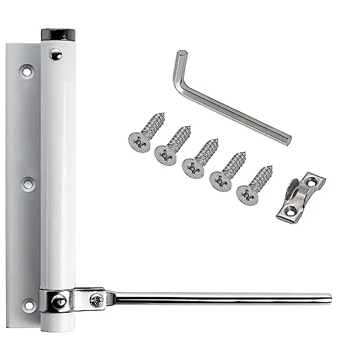 Stahlia Automatischer Türschließer Weiß (5 Stück) Türdämpfer 75 KG Schließkraft Zimmertür Haustür Gartentor Scharnier Stangentürschließer