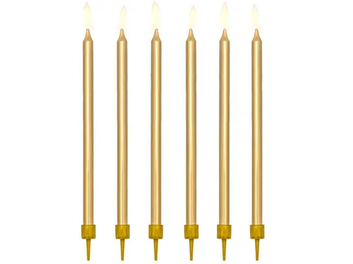 partydeco Geburtstagskerze, Geburtstagskerzen mit Halter 12.5cm gold 12er Set