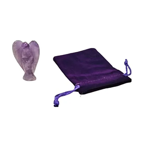 Pandiui23 Edelstein Engel Figur Schutzengel Heilkristall Talisman Glücksbringer Engel Statue Fengshui Dekoration (Amethyst)