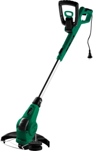 STALCO Elektro Rasentrimmer LTS30 600W, Rasenkantenschneider 30 cm Schnittbreite, 90° drehbarer Trimmerkopf, Führungsrad, Teleskopstiel, Verstellbarer Griff, 1,6 mm Fadentrimmer