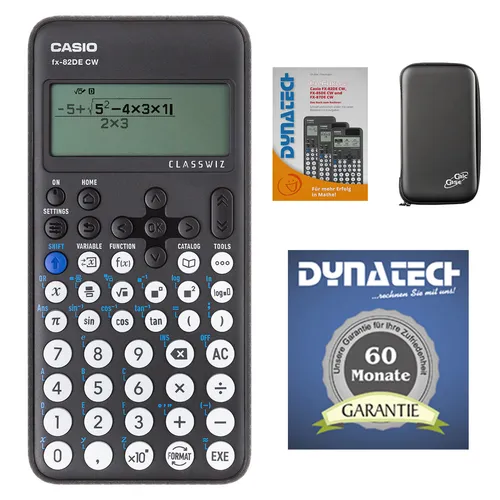 Casio FX-82 DE CW mit Schutztasche, Arbeitsbuch + Garantieverlängerung