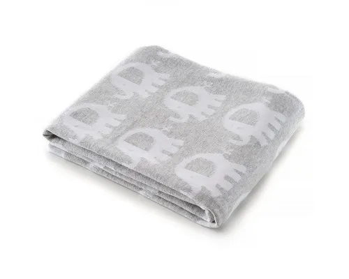 Babydecke Elefanten - Grau Weiß von Fillikid, 75x100 cm - Kuscheldecke aus 100% Baumwolle, ideal für Babybett, Kinderwagen und Wickeln. Wendedesign mit süßen Elefantenmotiven, maschinenwaschbar und perfekt für unterwegs.