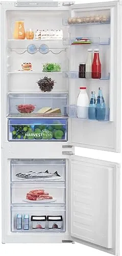 BEKO BCSA285E4ZSN Integrierter Kombikühlschrank 271l - Kombikühlschrank mit MinFrost- und HarvestFresh-Technologien für optimale Lagerung. Integrierbar, 54 cm breit, ideal für kleine Küchen. 271l Volumen für frische Lebensmittel und Gefrieroption.