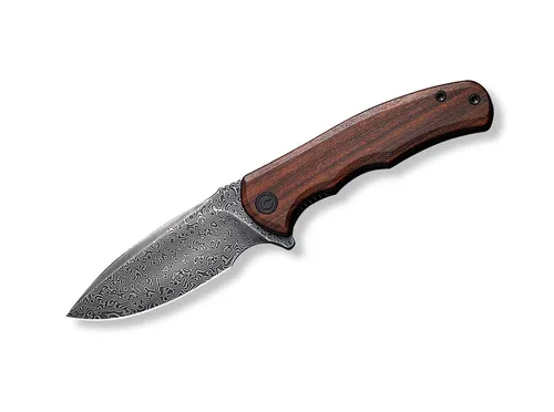 CIVIVI Mini Praxis Guibourtia Damascus Klappmesser - Hochwertiges Taschenmesser mit ergonomischem Holzgriff. Ideal für den täglichen Einsatz und ausgestattet mit einer präzisen Damastklinge für optimale Schnittleistung.