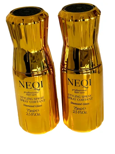 NEQI DIAMOND GLASS Hitzeschutz Spray All 75ml – Glanz-Spray für Alle Haartypen, Feuchtigkeitsschutz, Anti Frizz Spray für Seidig Glatte Haare, Reisegröße