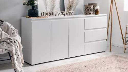 Sideboard Kommode Anrichte Schrank Blanc weiß 179 cm