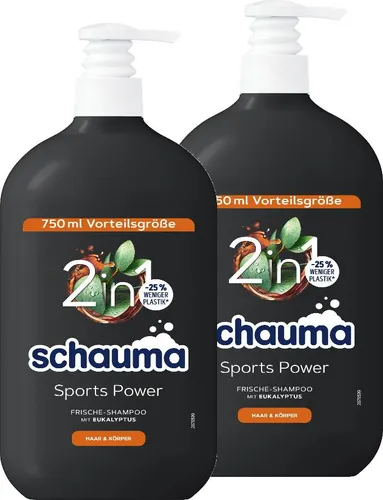 SCHAUMA Shampoo 750 ml Sports Power, 2x 750 ml