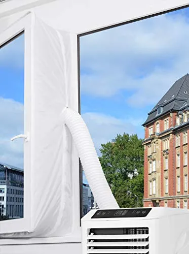 homeX Fensterabdichtung für mobiles Klimagerät/Klimaanlage - einfache Befestigung ohne Bohren - Passend für zahlreiche Fensterarten - 400 cm