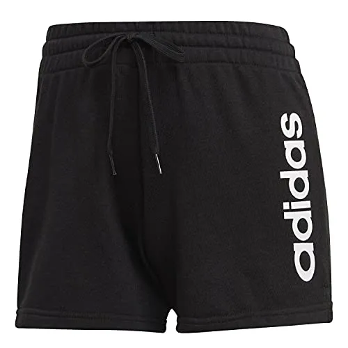 adidas Damen Essentials Slim Logo Shorts, Black/White, S