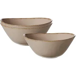 Ritzenhoff & Breker Casa Servierschale oval 3er Set - grau - Schalen & Schüsseln: Charmantes 3er Set aus spülmaschinenfestem Porzellan im Vintage-Look, ideal für kreative Mix & Match Kombinationen.