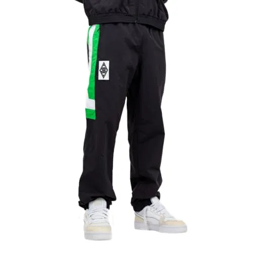 Borussia Mönchengladbach Retro Trainingshose „1995“ Schwarz | Offizieller Fanartikel Fohlenshop | 90er Style Jogginghose (DE/NL/SE/PL, Alphanumerisch, XXL, Regular, Regular, Schwarz)