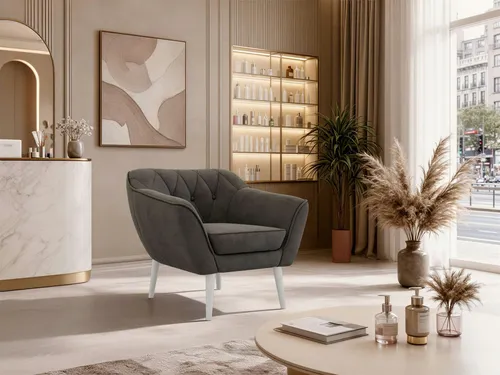 MKS MÖBEL Sofa PIRS, 1-Sitzer, Design mit Steppung, Wellenfederung, Scandi-Design, Füße wählbar