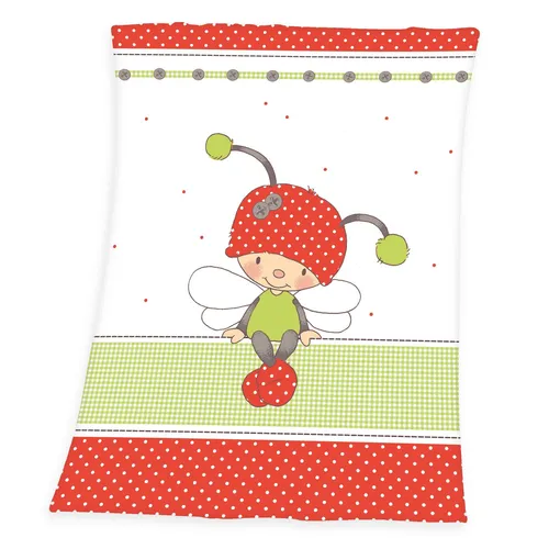 Baby Kuscheldecke Flauschdecke Wohndecke Käferchen 75 x 100 cm