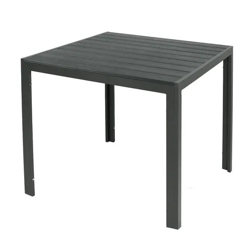 Edler Gartentisch Aluminium Non-Wood anthrazit - Wetterfester und pflegeleichter Esstisch für bis zu 4 Personen, ideal für Garten und Terrasse, Maße: 90x90x74cm.