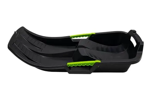 KHW Kinderbob Schlitten 79 cm Anthrazit | robuster Kunststoffrodel mit Brems- & Lenkfunktion | leicht & wendig | frostbeständig | inkl. Zugseil | Made in Germany | TÜV-geprüft