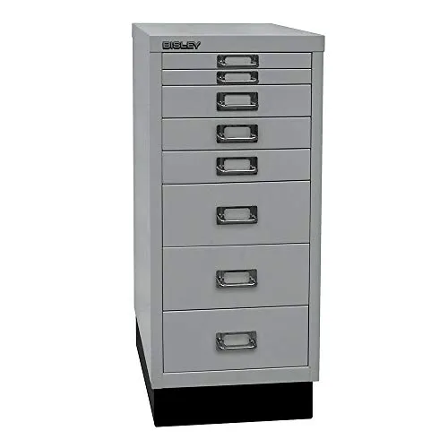 BISLEY MultiDrawer™ L298S Schubladenschrank silber mit 8 Schubladen - Büromöbel mit viel Stauraum: Der BISLEY MultiDrawer™ L298S Schubladenschrank bietet 8 robuste Schubladen mit 2,8 kg Tragkraft und erleichtert die Organisation Ihrer Unterlagen dank praktischer Beschriftungsfenster.