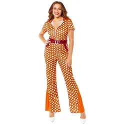 Riethmüller Kostüm Retro Overall Damenkostüm Orange 70er Jahre orange M