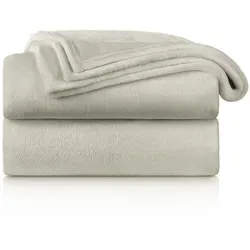 Wohndecke Kuschelige Fleecedecke, Oeko-Tex zertifizierte Decke, Blumtal beige 150 cm x 200 cm