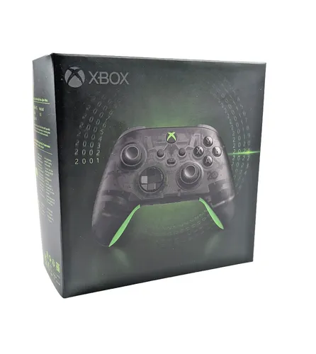 Xbox Wireless Controller – 20th Anniversary Special Edition - Controller für Xbox One, feiere 20 Jahre Xbox mit diesem klassischen schwarzen Controller mit grünen Akzenten, der bis zu 40 Stunden Akkulaufzeit bietet und für nahtloses Gaming auf Konsolen und PC optimiert ist.