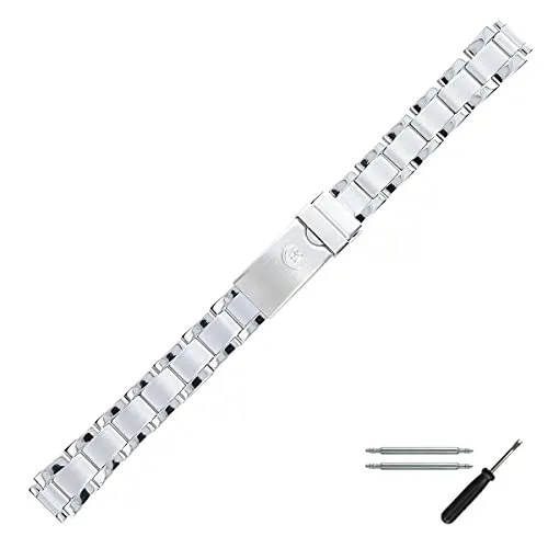MARBURGER Uhrenarmband 12mm Edelstahl Silber - Uhrenarmband für Damen - elegantes Edelstahlarmband mit matter und glänzender Oberfläche, ideal für Uhren mit 12mm Stegbreite, inklusive Montage-Set für einfachen Wechsel.