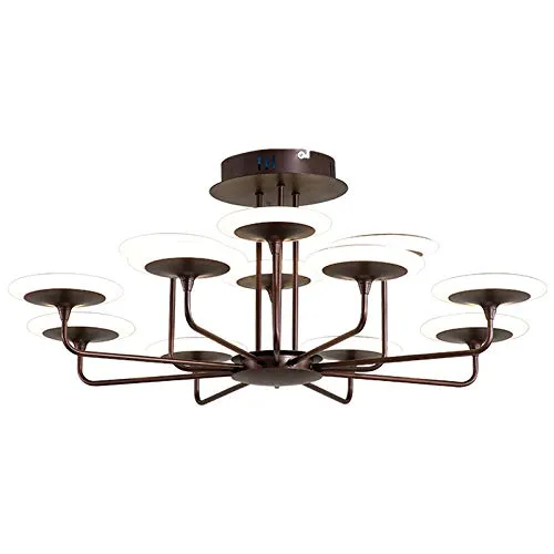 Eurotondisplay 9230X+8-4+kf Kaffeefarben LED Deckenleuchte 9230X mit Fernbedienung Lichtfarbe/helligkeit einstellbar Acryl-Schirm A+ LED Wohnzimmerleuchte (9230X+8-4+kf)