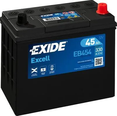 EXIDE EB454 Starterbatterie - Autobatterie mit 45 Ah und 330 A Kälteprüfstrom, ideal für zuverlässigen Start in kalten Bedingungen und optimale Fahrzeugkompatibilität.