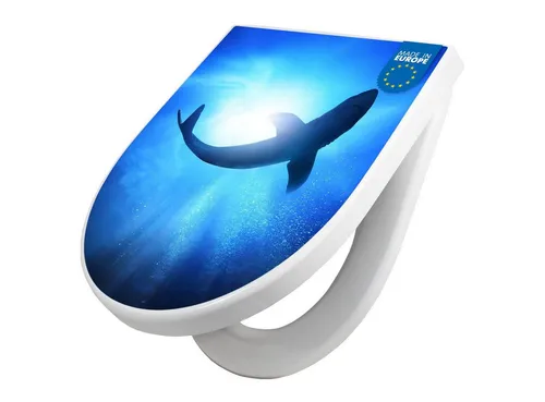 banjado WC-Sitz Motiv Hai – Softclose & Take-Off Technologie - Hochwertiger WC-Sitz mit Hai-Motiv, aus umweltfreundlichem Duroplast. Mit Softclose-Absenkautomatik für leisen und sicheren Gebrauch. Ideal für das Badezimmer!