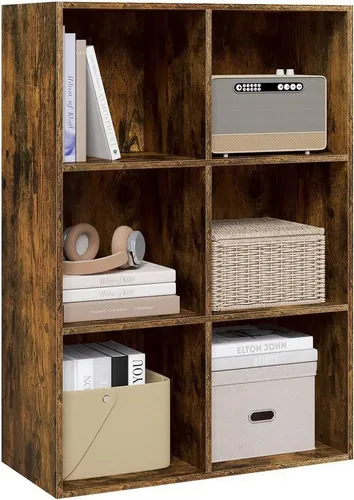Woltu Bücherregal, 1-tlg., mit 6 Fächern, Würfelregal Standregal, 29x89x59,6 cm