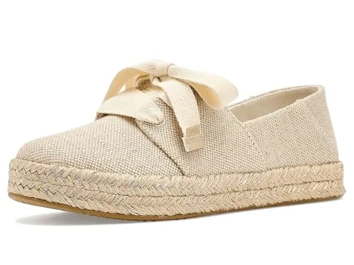 TOMS Halbschuhe Textil Espadrille Beige 38,5 EU - Stylische Halbschuhe mit Plateauabsatz für einen lässigen Look. Bequemes Textil-Obermaterial und robuste Gummisohle sorgen für hohen Tragekomfort.